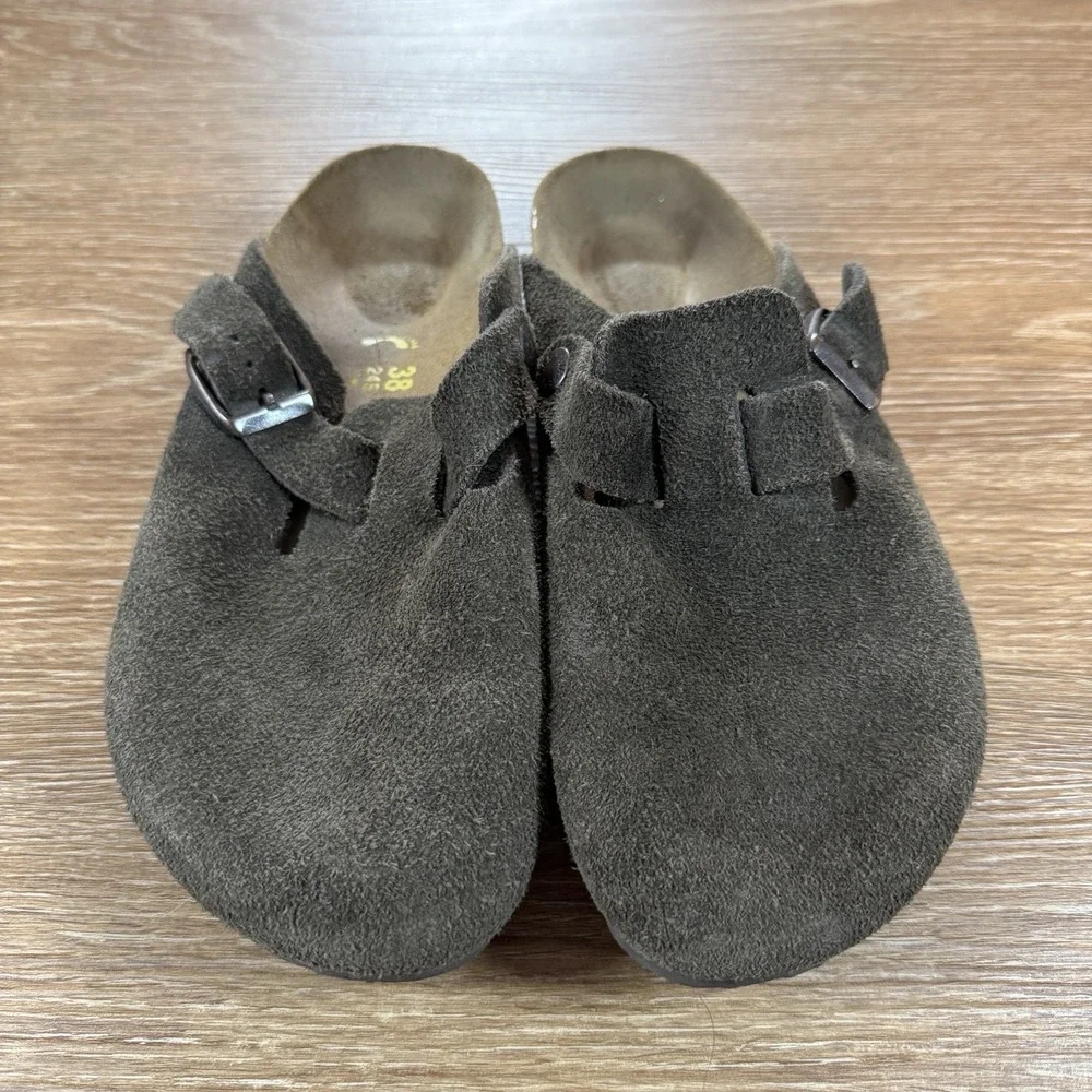 Birkenstock Boston Clogs Women's EU 38 US 7 Brown Suede Leather Germany Comfort - Picture 2 of 10